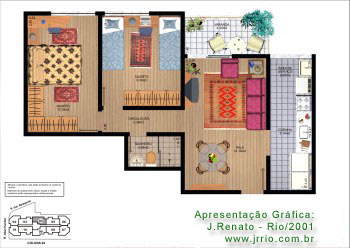 Computerized floor plan rendering